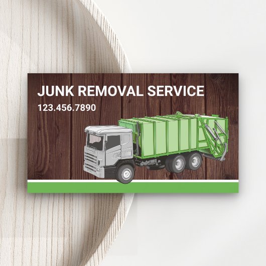 Rustic Wood Junk Removal Service Vuilniswagen Visitekaartje