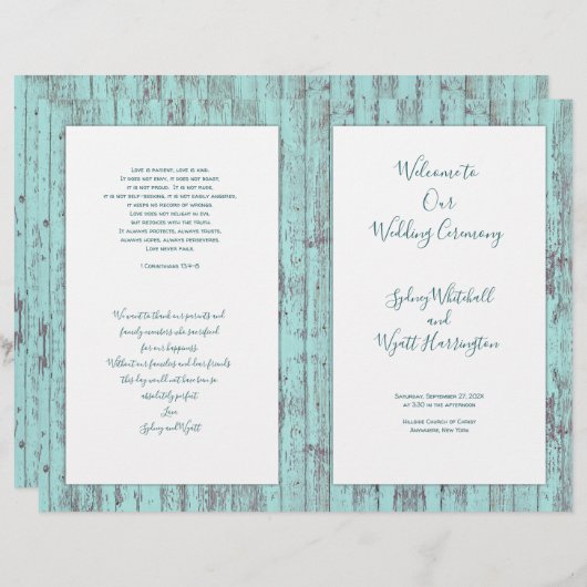 Rustic Wood katholieke weddenschappen (Voorkant / Achterkant)