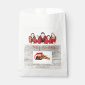 Rustic Wood Kerstavond Foto - Favor Bag Bedankzakje (Voorkant)