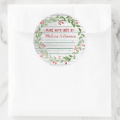 Rustic Wood kerstconserven | Homemade Jam Ronde Sticker (Tas)