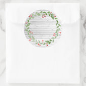 Rustic Wood kerstconserven | Jam en Jelly Ronde Sticker (Tas)