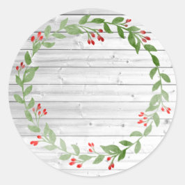 Rustic Wood kerstconserven | Jam en Jelly Ronde Sticker