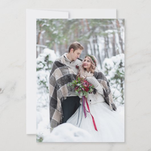 Rustic Wood kerstfoto String Lights Kaart (Achterkant)