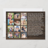 Rustic Wood Kerstmis Verse Holiday Foto Collage Feestdagenkaart (Achterkant)