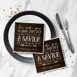 Rustic Wood Kerstmis Verse Typografie Servet