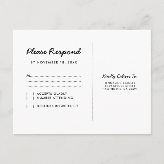 Rustic Wood Kerstmis Winter RSVP Uitnodiging Briefkaart (Achterkant)