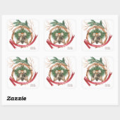 Rustic Wood kerstster Twig Wreath Vierkante Sticker (Vel)