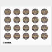 Rustic Wood Kijk Afstuderen Klasse 2023 | Naam Ronde Sticker (Vel)