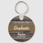 Rustic Wood Kijk Afstuderen Klasse 2023 | Naam Sleutelhanger (Voorkant)
