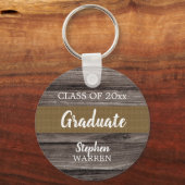 Rustic Wood Kijk Afstuderen Klasse 2023 | Naam Sleutelhanger (Voorkant)