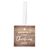 Rustic Wood Kijk baby's eerste kerstfoto Decoratie (Voorkant)