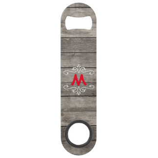 Rustic Wood-Kijk Monogrammed Speed Flessenopener