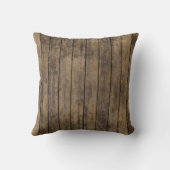 Rustic Wood Kijk Planks #1 Steampunk 3 Monogram Kussen (Achterkant)