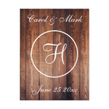 Rustic Wood Kijk Wedding Monogram