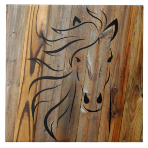 Rustic Wood Kijk Wild Horse Tegeltje