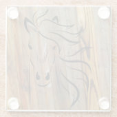 Rustic Wood Kijk - Wilde Paard Glazen Onderzetter (Achterkant)