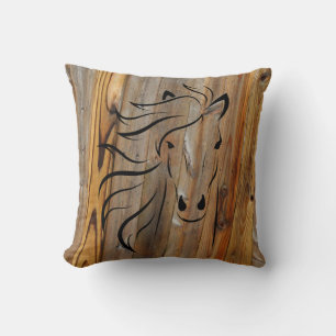 Rustic Wood Kijk - Wilde Paard Kussen