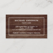 Rustic Wood Kitchen White Rolling Pin Pastry Chef Visitekaartje (Achterkant)