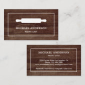 Rustic Wood Kitchen White Rolling Pin Pastry Chef Visitekaartje (Voorkant / Achterkant)