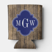 Rustic Wood L Planks #1 Navy Quatrefoil 3 M'gram Blikjeskoeler (Achterkant)