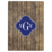 Rustic Wood L Planks #1 Navy Quatrefoil 3 M'gram Klembord (Achterkant)