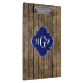 Rustic Wood L Planks #1 Navy Quatrefoil 3 M'gram Klembord (Rechts)