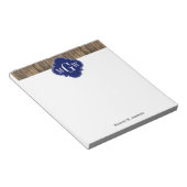 Rustic Wood L Planks #1 Navy Quatrefoil 3 M'gram Notitieblok (Schuin)