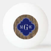 Rustic Wood L Planks #1 Navy Quatrefoil 3 M'gram Pingpongbal (Voorkant)