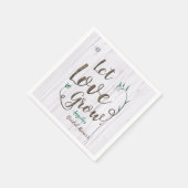 Rustic Wood Laat Liefde Groeien Vrijgezellenfeest Servet (Hoek)