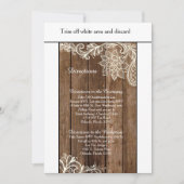 Rustic Wood Lace 3.5x6 Wedding Direction Kaart (Voorkant)
