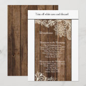 Rustic Wood Lace 3.5x6 Wedding Direction Kaart (Voorkant / Achterkant)