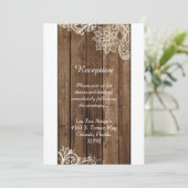 Rustic Wood Lace 3.5x7 Wedding Reception Kaart (Staand voorkant)