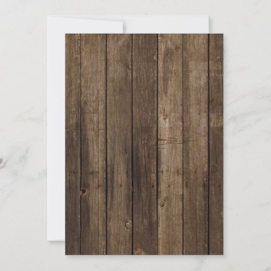 Rustic Wood Lace 3.5x7 Wedding Reception Kaart (Achterkant)
