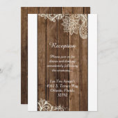 Rustic Wood Lace 3.5x7 Wedding Reception Kaart (Voorkant / Achterkant)