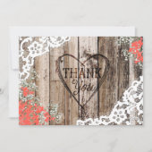 Rustic Wood Lace Baby's Breath Heart Hartelijk dan Bedankkaart (Voorkant)