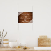 Rustic Wood & Lace Bar Bat Mitzvah Welkomstteken Poster (Keuken)