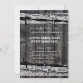 Rustic Wood Lace Barbed Wire Wedding Kaart (Voorkant)