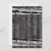 Rustic Wood Lace Barbed Wire Wedding Kaart (Achterkant)