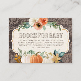 Rustic Wood Lace Books for Baby Enclosure Card Informatiekaartje
