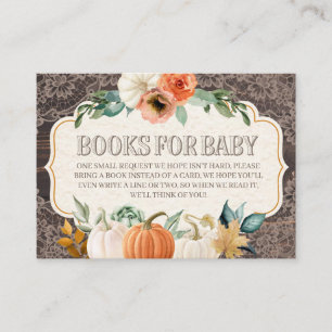 Rustic Wood Lace Books for Baby Enclosure Card Informatiekaartje