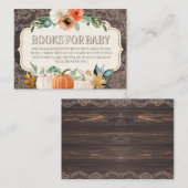 Rustic Wood Lace Books for Baby Enclosure Card Informatiekaartje (Voorkant / Achterkant)