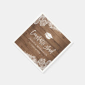 Rustic Wood Lace Congrats Afstudeerder Graduation  Servetten (Hoek)