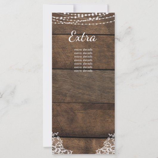 Rustic Wood Lace Country Wedding (Achterkant)