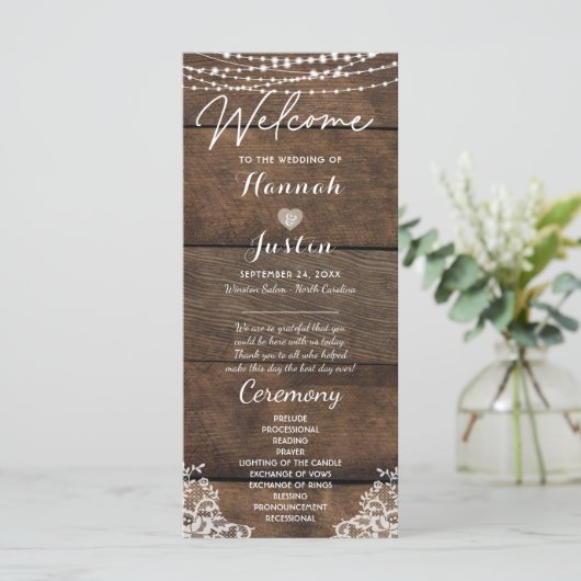 Rustic Wood Lace Country Wedding (Staand voorkant)