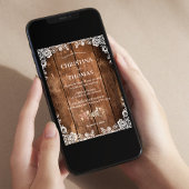 Rustic Wood Lace Country Wedding Kaart