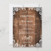 Rustic Wood Lace Country Wedding Kaart (Voorkant)