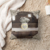 Rustic Wood, Lace en Mason Jars Barn Elegant Custo Kussen (Deken)