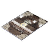 Rustic Wood, Lace en Mason Jars Barn Elegant Custo Notitieboek (Linkerzijde)