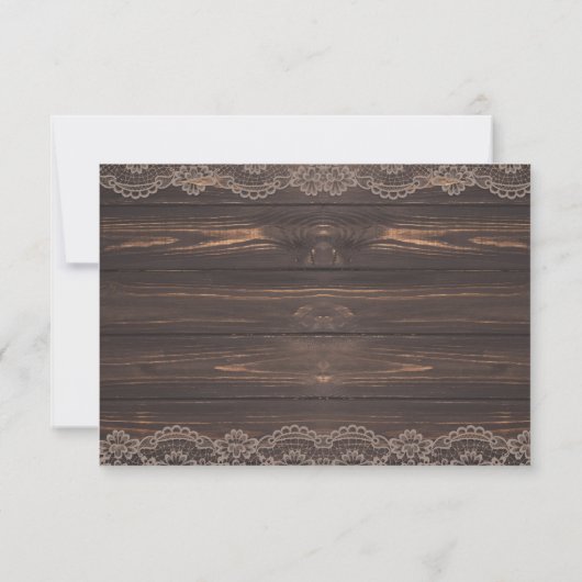 Rustic Wood Lace Fall Wedding RSVP Enclosure Card (Achterkant)