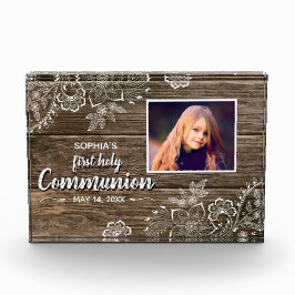 Rustic Wood Lace First Heilige Communauteit Foto B